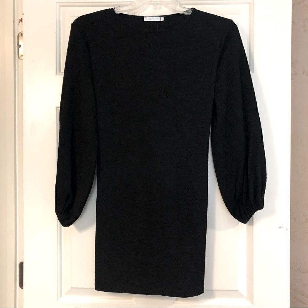R. Vivimos Black Women’s Long-sleeved, Puff Sleeve, Tie Back Dress Size 2XL